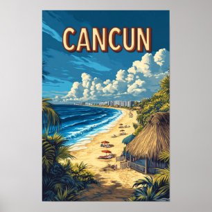 Schöne Cancun Beach Mexico Illustration Travel Poster
