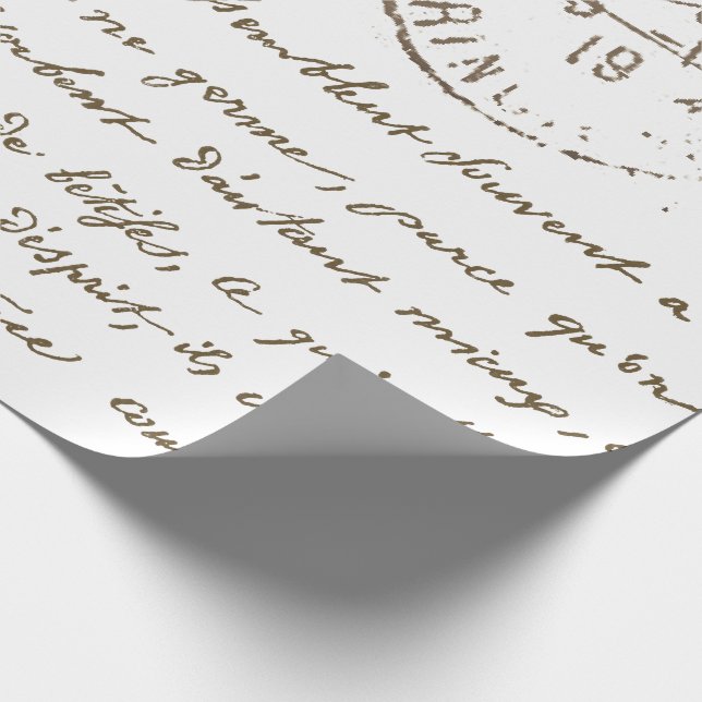 Schöne Carte Postale French Script  Geschenkpapier (Ecke)