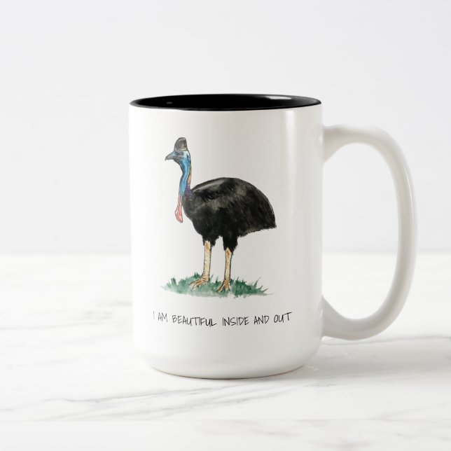 Schöne Cassowary Zwei-Tone-Tasse Zweifarbige Tasse (Rechts)