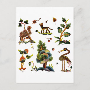 Schöne Castlemaine Stickerei Postkarte