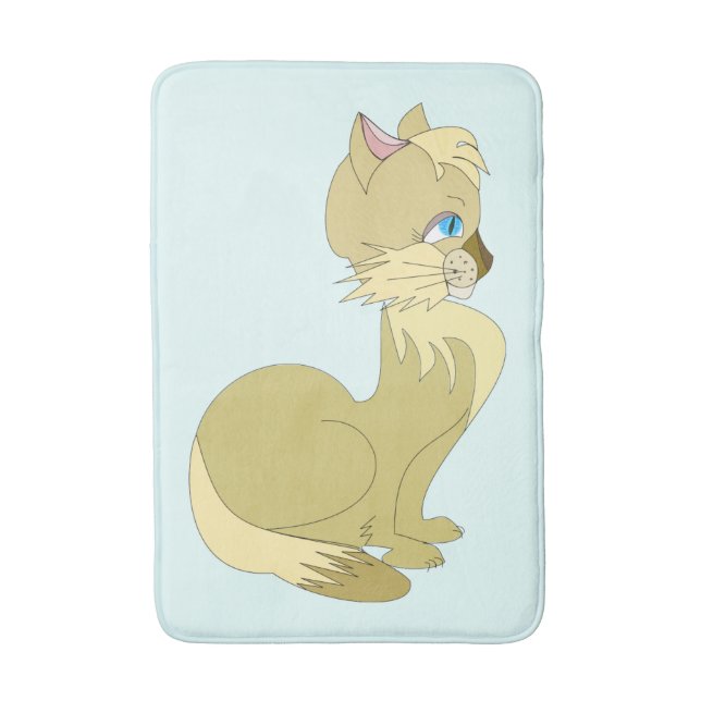 Schöne Cat Bath Mat Badematte (Vorderseite Vertikal)