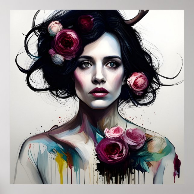 Schöne chaotische Frau Poster (Vorne)