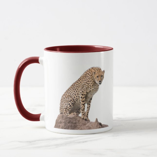 Schöne Cheetah Schönes Cat Foto Tasse (Links)