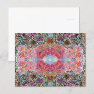 Schöne Chic Blumen Garten Aquarellmalerei Postkarte