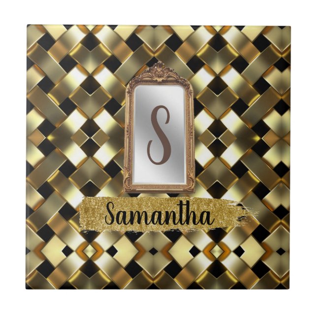 Schöne Chic Girly Mirror Elegante Fliese (Vorderseite)