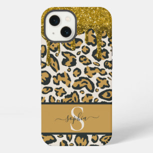 Schöne Chic Gold-Faux-Glitter-Leoparden-Druck iPhone 13 Hülle