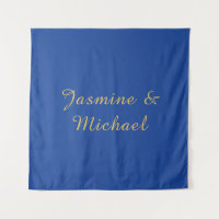 Schöne Chic Kalligrafie Paar Namen Blau & Gold