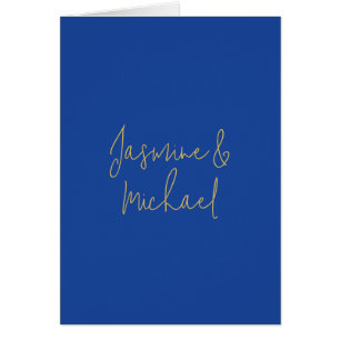 Schöne Chic-Kalligrafie-Paarnamen Blau & Gold