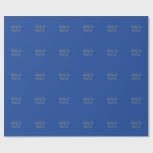 Schöne Chic-Kalligrafie-Paarnamen Blau & Gold Geschenkpapier