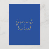 Schöne Chic-Kalligrafie-Paarnamen Blau & Gold