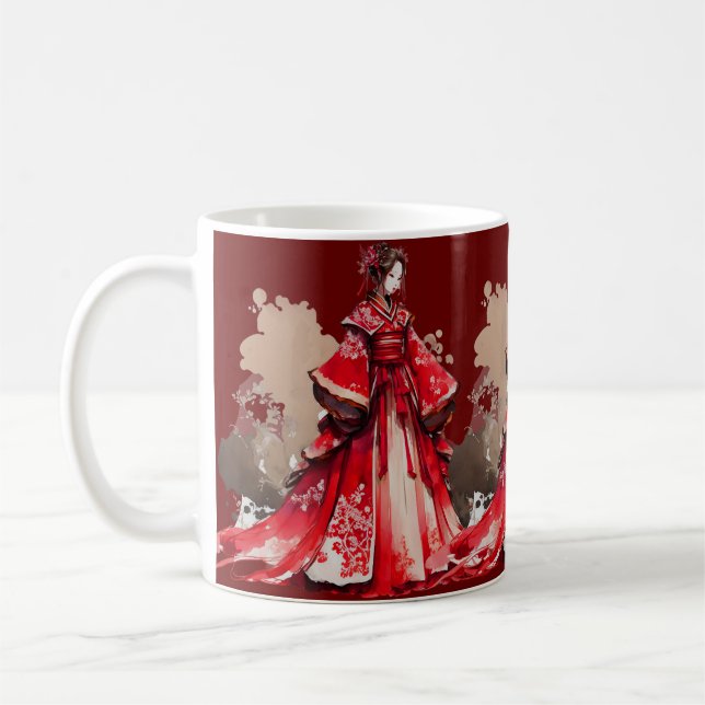 Schöne Chinesische Lady Kaffeetasse (Links)