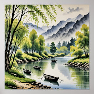 Schöne chinesische Landschaft Poster