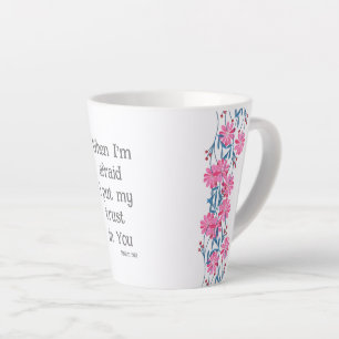 Schöne christliche Bibelvers Psalm 56:3 Floral Milchtasse