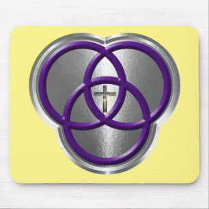Schöne christliche Dreifaltigkeitsringe mit Kreuz Mousepad