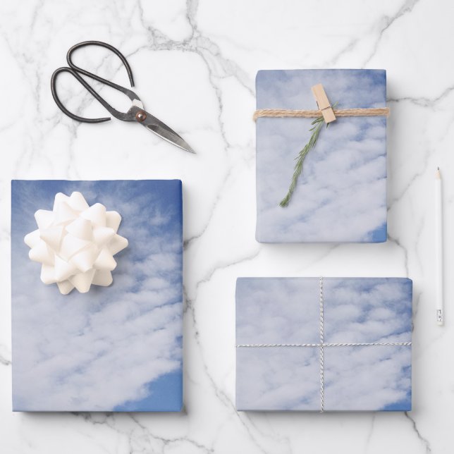 Schöne Cloud Geschenkpapier Set (Vorderseite)
