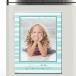 Schöne Coastal Aquamarin Beach Weihnachtskarte Magnetkarte