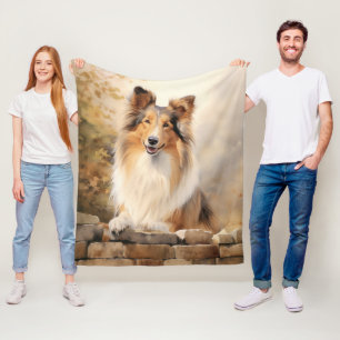 Schöne Collie Fleecedecke