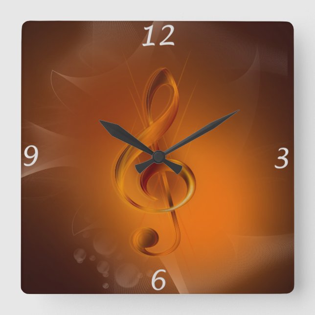 Schöne, cool leuchtende Kaminfarben wirken Musik Quadratische Wanduhr (Vorderseite)