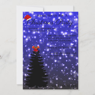 Schöne Coole Blauer Weihnachtsbaum Einladung
