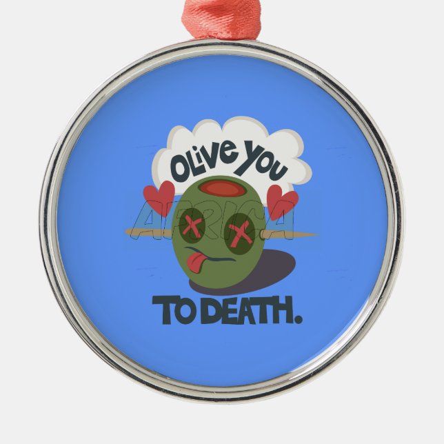 Schöne Coole I Liebe Afrika Kunst Silbernes Ornament (Vorne)