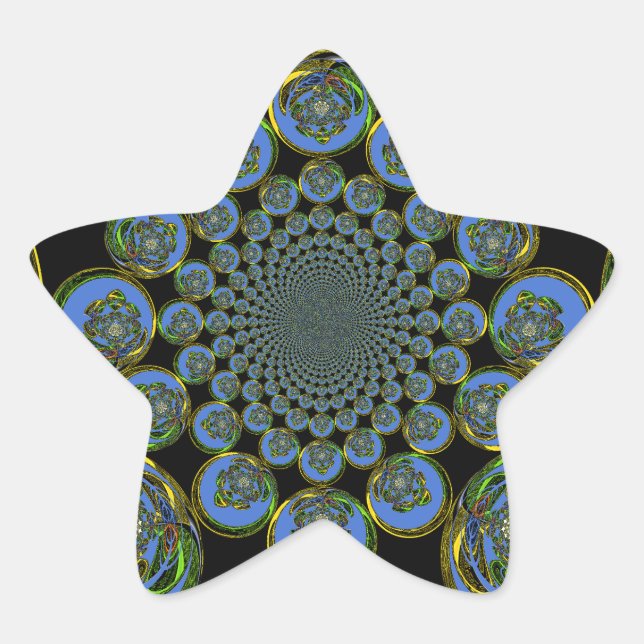 Schöne coole Königsblauer Kaleidoskopkunst Stern-Aufkleber (Vorderseite)