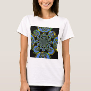 Schöne coole Königsblauer Kaleidoskopkunst T-Shirt