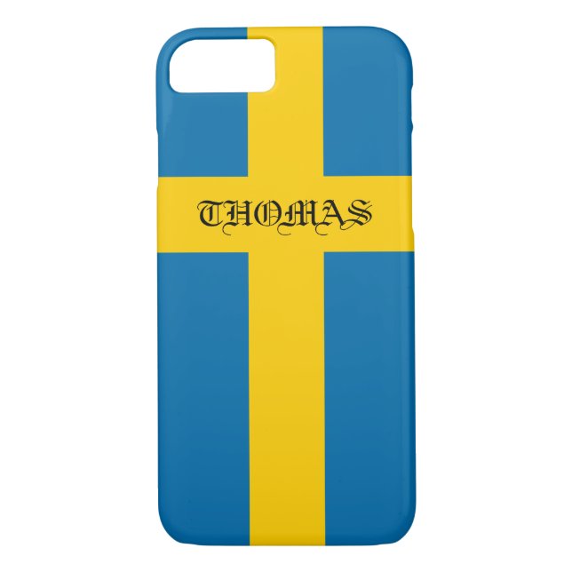 Schöne Coole Patriotic Monogram Flag Schweden Case-Mate iPhone Hülle (Rückseite)