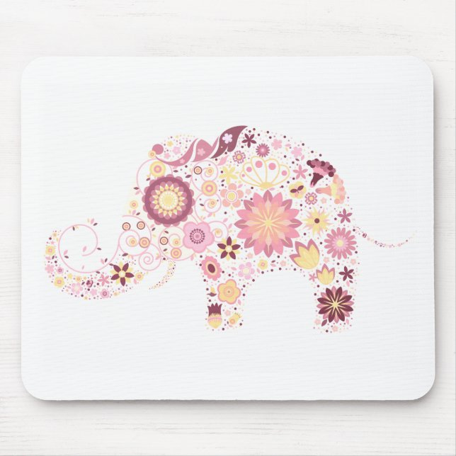 Schöne coole süße Mädchen Retro-Blumenmode Mousepad (Vorne)