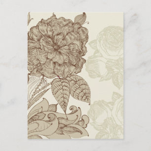 Schöne coole süße Mädchen Retro Blumenmode Postkarte