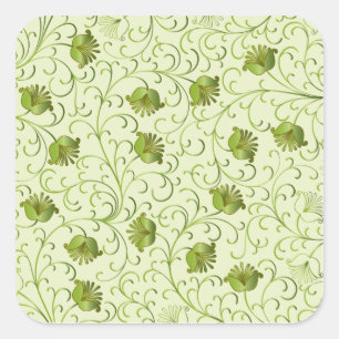 Schöne coole süße Mädchen Retro Blumenmode Quadratischer Aufkleber