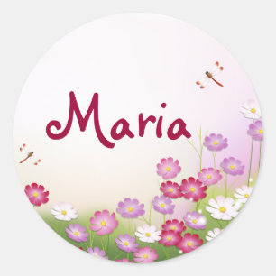 Schöne coole süße Mädchen Retro Blumenmode Runder Aufkleber