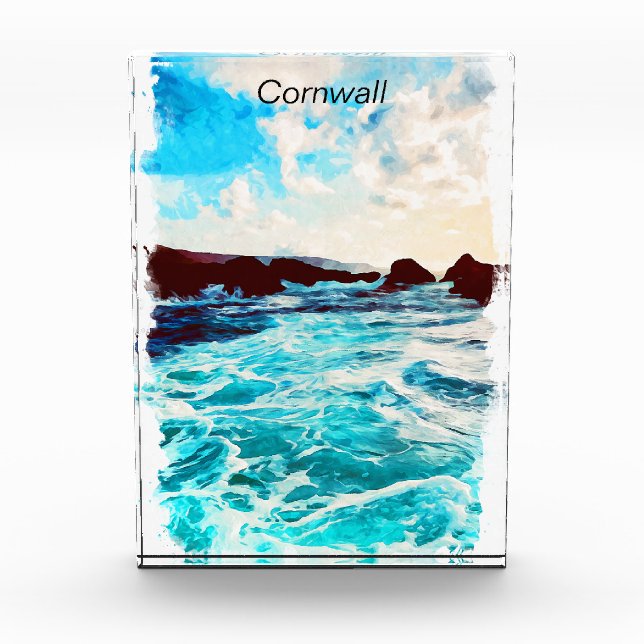 Schöne Cornwall England Küste Landschaft Fotoblock (Vorderseite)
