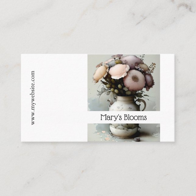 Schöne Cremes und weiße Aquarelltöne Visitenkarte (Vorderseite)