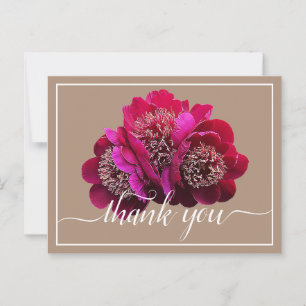 Schöne Crimson Peonies Color Background Vielen Dan Postkarte
