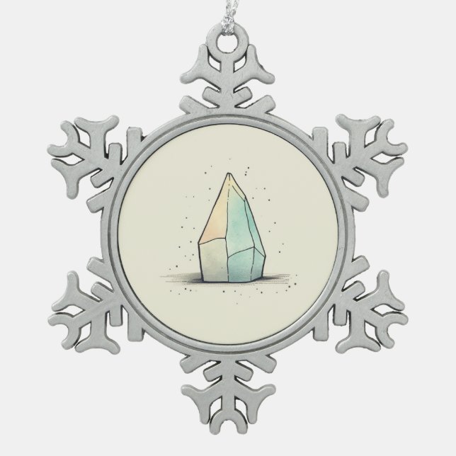 Schöne Crystal Tint Art Schneeflocken Zinn-Ornament (Vorderseite)