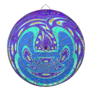 Schöne cyanblaue Kaleidoskop-Vektorgrafik Dartscheibe