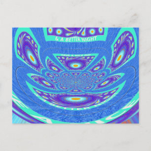 Schöne cyanblaue Kaleidoskop-Vektorgrafik Postkarte