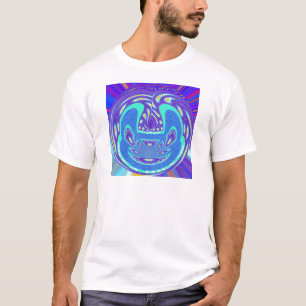 Schöne cyanblaue Kaleidoskop-Vektorgrafikdesign T-Shirt