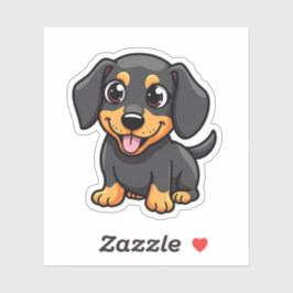 Schöne Dackel, Kawaii Charmer, Klein Aufkleber