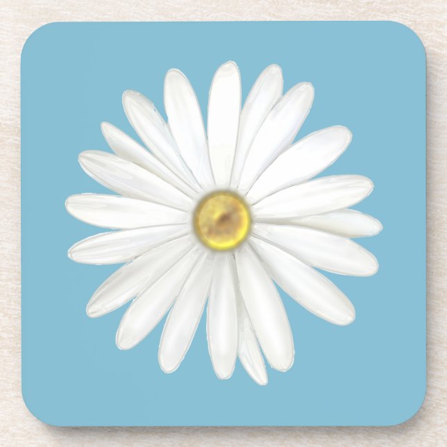 Schöne Daisy-Blume auf Aquamarin Türkis Getränkeuntersetzer (Vorderseite)