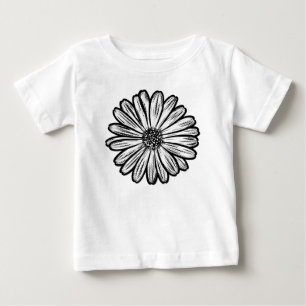 Schöne Daisy-Blume, Halftone Illustration Baby T-shirt