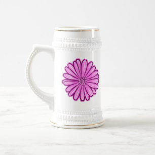 Schöne Daisy-Blume, Halftone Illustration Bierglas