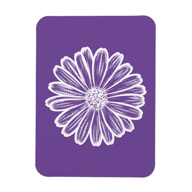 Schöne Daisy-Blume, Halftone Illustration Magnet (Vertikal)