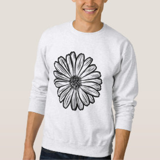 Schöne Daisy-Blume, Halftone Illustration Sweatshirt