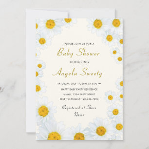 Schöne Daisy Blume Kinderdusche Einladung