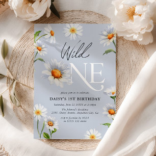 Schöne Daisy Wild One Girl 1. Geburtstag Einladung