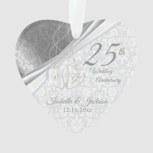 Schöne Damaske - 25. Hochzeitstag Ornament