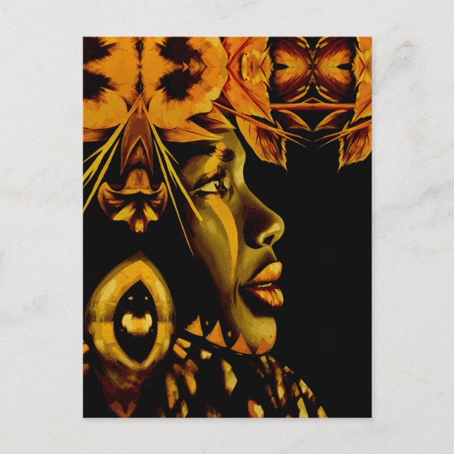 Schöne Dame aus der Vergangenheit Postkarte (Vorderseite)