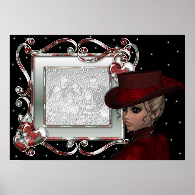 Schöne Dame - Holiday Template Print/Poster Poster (Vorne)