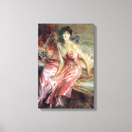 Schöne Dame in rosa Kleid (Giovanni Boldini) Leinwanddruck